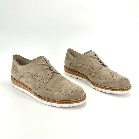 Gabor Men Comfort Optifit Oxford Sz 8 Tan Suede Wingtip Casual Lace-Tie Sneakers main image 9